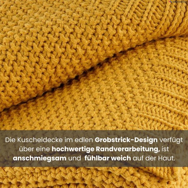 Strickdecke gelb