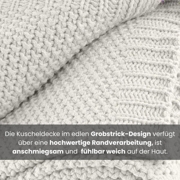 Strickdecke weiß