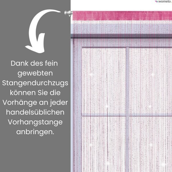 Fadenvorhang mit Lurex pink-silber