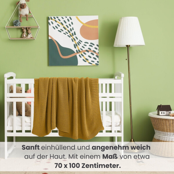 Baby-Strickdecke 70x100 gelb