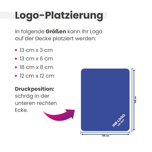 Fleecedecke grau mit Logo-Druck