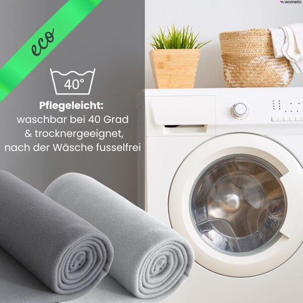 Fleecedecke 130x160 eco-line aus 100% recyceltem Material hellgrau