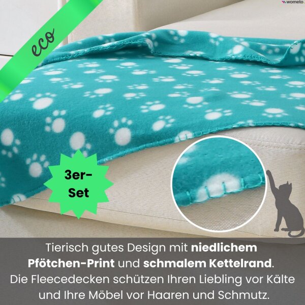 3er Set Tierdecke eco-line aus 100% recyceltem Fleece