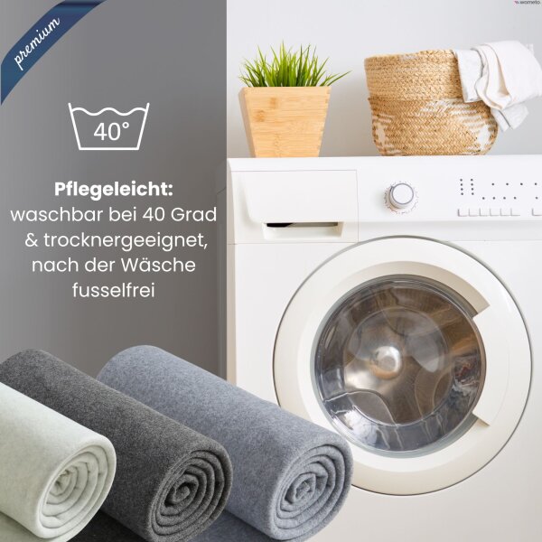 Fleecedecke premium-line melange dunkelgrau