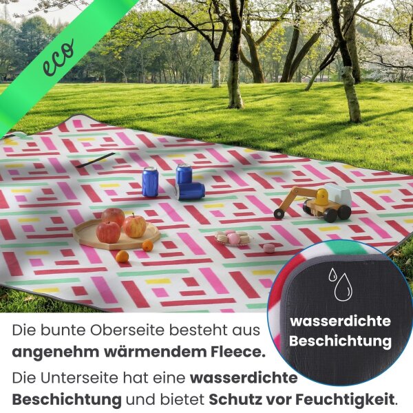 Picknickdecke XXL 200x200 Grafik pink