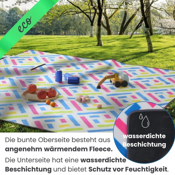 Picknickdecke XXL 200x200 Grafik blau