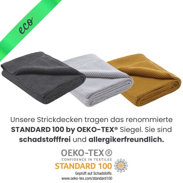 Strickdecke eco-line gelb