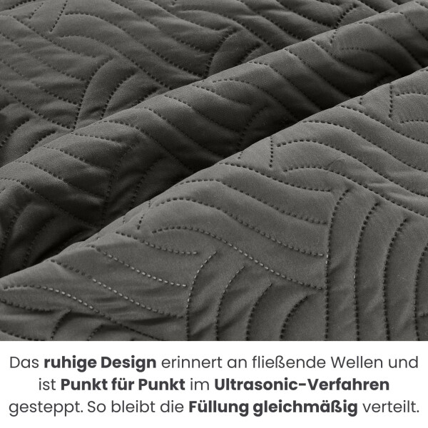 XXL-Tagesdecke im Wendedesign grau