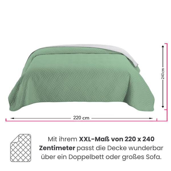 XXL-Tagesdecke im Wendedesign grün