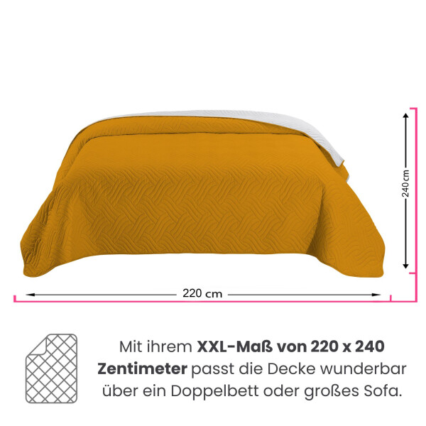 XXL-Tagesdecke im Wendedesign gelb