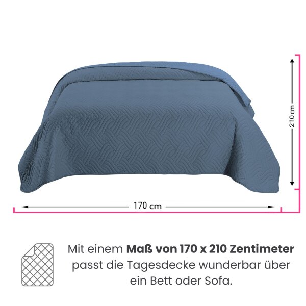 XXL-Tagesdecke im Wendedesign blau