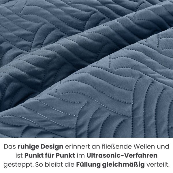 XXL-Tagesdecke im Wendedesign blau